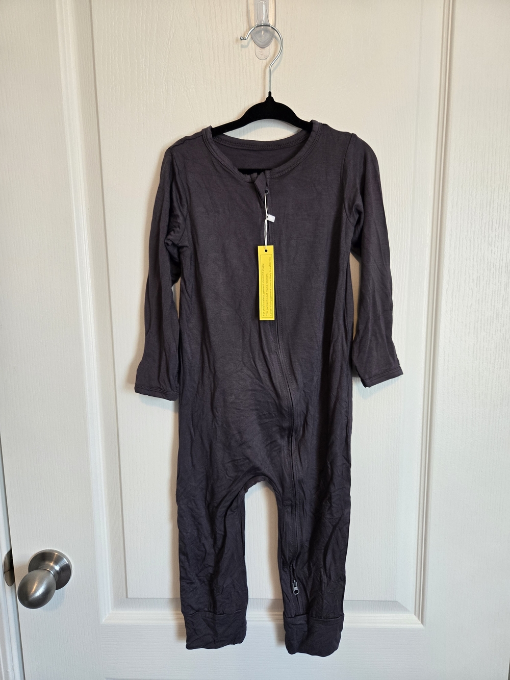 Bamboo Zipper Sleeper Romper - Charcoal
